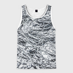 Майка-безрукавка мужская Фольга и серебро в модном дизайне, цвет: 3D-белый
