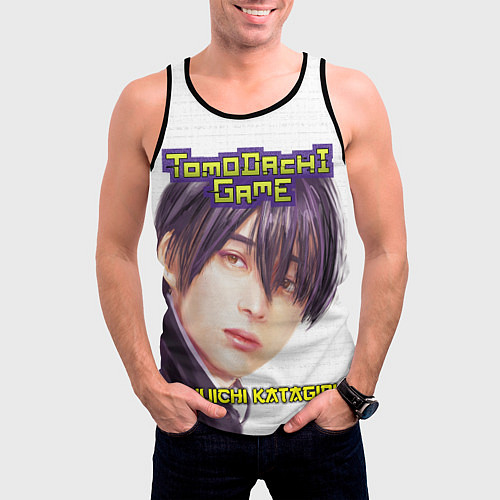 Мужская майка без рукавов Tomodachi Game: Юичи Катагири портрет / 3D-Черный – фото 3