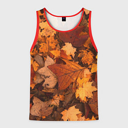 Майка-безрукавка мужская Опавшие листья, цвет: 3D-красный