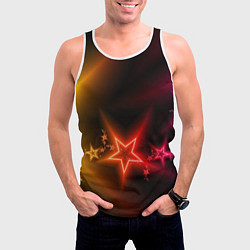 Майка-безрукавка мужская Звёзды с неоновым свечением, цвет: 3D-белый — фото 2