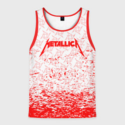 Майка-безрукавка мужская Metallica - брызги, цвет: 3D-красный