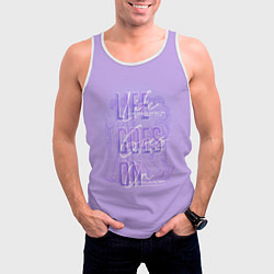 Майка-безрукавка мужская BTS live goes on, цвет: 3D-белый — фото 2