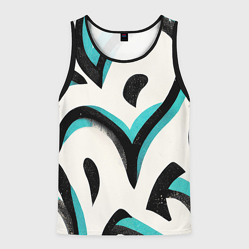 Мужская майка без рукавов Узоры в стиле граффити / 3D-Черный – фото 1