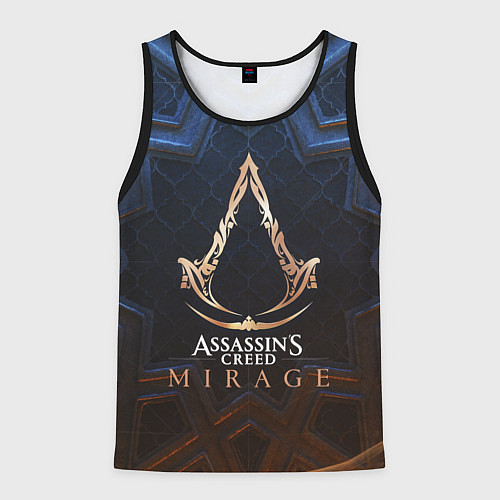 Мужская майка без рукавов Assassins creed mirage logo / 3D-Черный – фото 1