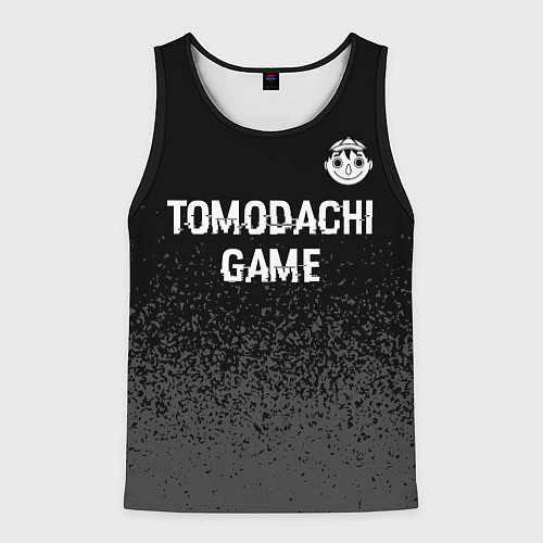 Мужская майка без рукавов Tomodachi Game glitch на темном фоне: символ сверх / 3D-Черный – фото 1