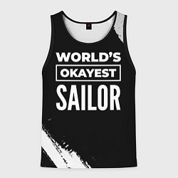 Мужская майка без рукавов Worlds okayest sailor - dark