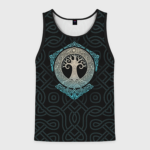 Мужская майка без рукавов Мировое древо Иггдрасиль / 3D-Черный – фото 1