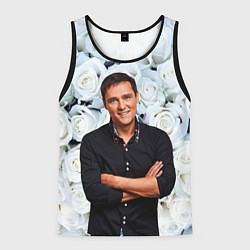 Мужская майка без рукавов Шатунов на фоне роз