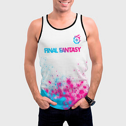 Майка-безрукавка мужская Final Fantasy neon gradient style: символ сверху, цвет: 3D-черный — фото 2