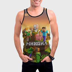 Майка-безрукавка мужская Михаил Minecraft, цвет: 3D-черный — фото 2