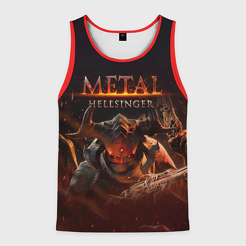 Мужская майка без рукавов Полудемон Metal Hellsinger / 3D-Красный – фото 1