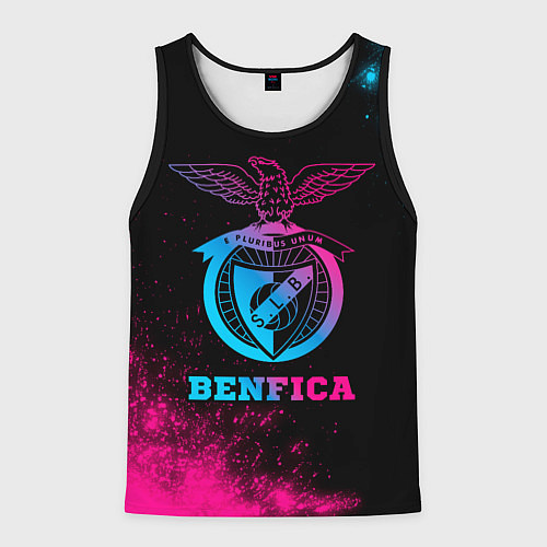 Мужская майка без рукавов Benfica - neon gradient / 3D-Черный – фото 1