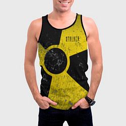 Майка-безрукавка мужская STALKER радиационная опасность, цвет: 3D-черный — фото 2
