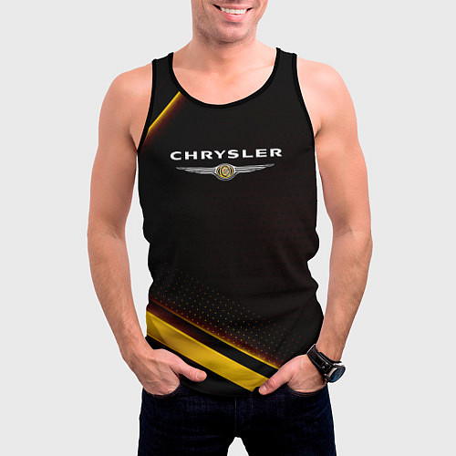 Мужская майка без рукавов Chrysler Абстракция / 3D-Черный – фото 3