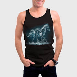 Майка-безрукавка мужская Лошадь из водяных капель, цвет: 3D-черный — фото 2