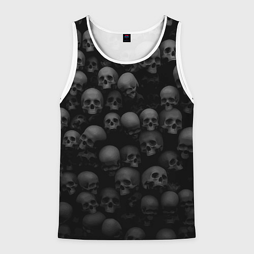 Мужская майка без рукавов Композиция из черепов - Dark / 3D-Белый – фото 1