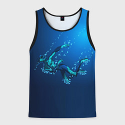 Майка-безрукавка мужская Ихтиандр : человек - амфибия рисунок, цвет: 3D-черный