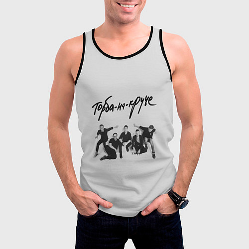 Мужская майка без рукавов Торба на круче Макс Иванов / 3D-Черный – фото 3