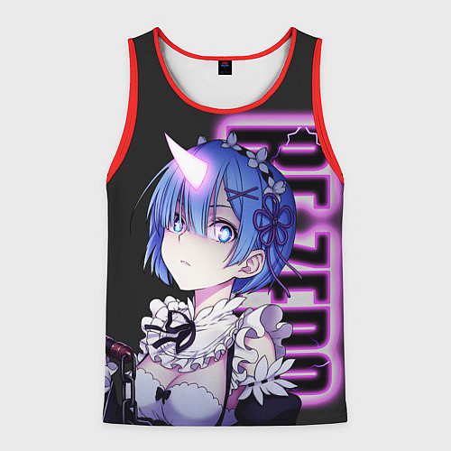 Мужская майка без рукавов Рэм - Режим берсерка - Re Zero / 3D-Красный – фото 1