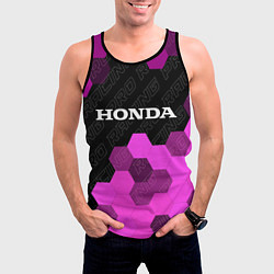 Майка-безрукавка мужская Honda pro racing: символ сверху, цвет: 3D-черный — фото 2