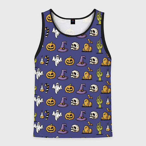 Мужская майка без рукавов Halloween pattern / 3D-Черный – фото 1