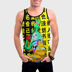 Майка-безрукавка мужская Ребекка с ружьем - Киберпанк аниме, цвет: 3D-черный — фото 2