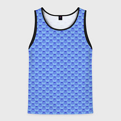 Майка-безрукавка мужская Синий геометрический узор текстура, цвет: 3D-черный