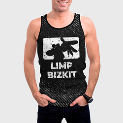 Майка-безрукавка мужская Limp Bizkit с потертостями на темном фоне, цвет: 3D-черный — фото 2