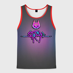 Майка-безрукавка мужская Stray logo neon, цвет: 3D-красный