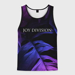 Мужская майка без рукавов Joy Division neon monstera