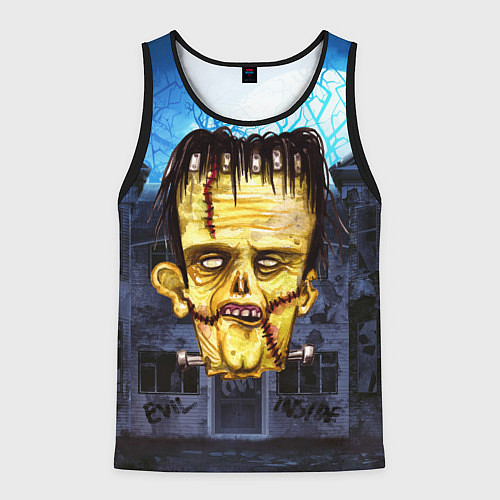 Мужская майка без рукавов Желтый зомби / 3D-Черный – фото 1