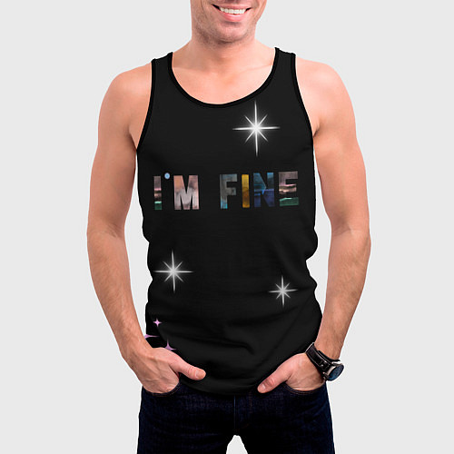 Мужская майка без рукавов Надпись / 3D-Черный – фото 3