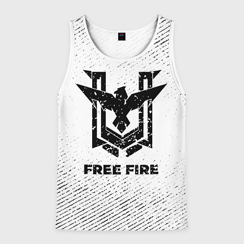 Мужская майка без рукавов Free Fire с потертостями на светлом фоне / 3D-Белый – фото 1