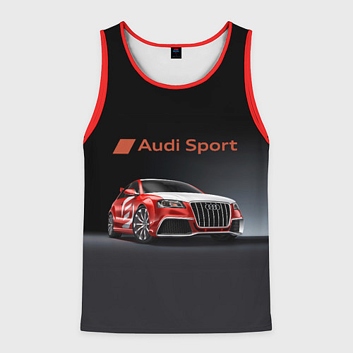 Мужская майка без рукавов Audi sport - racing team / 3D-Красный – фото 1