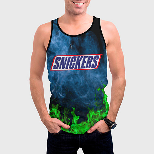 Мужская майка без рукавов Сникерс / 3D-Черный – фото 3