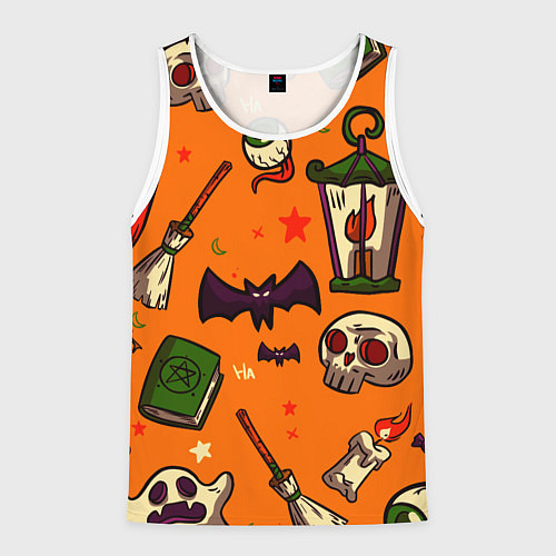 Мужская майка без рукавов Время ночных существ / 3D-Белый – фото 1