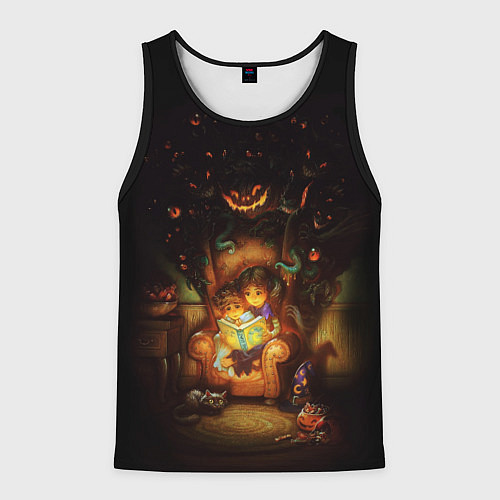 Мужская майка без рукавов Book nightmares / 3D-Черный – фото 1