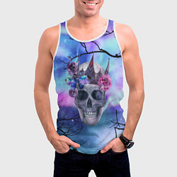 Майка-безрукавка мужская Череп короля, цвет: 3D-белый — фото 2