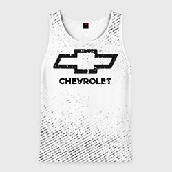 Майка-безрукавка мужская Chevrolet с потертостями на светлом фоне, цвет: 3D-белый