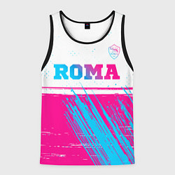 Мужская майка без рукавов Roma neon gradient style: символ сверху