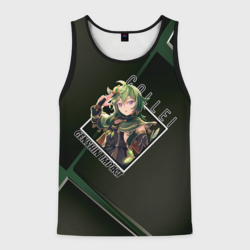 Мужская майка без рукавов Коллеи в ромбе / 3D-Черный – фото 1