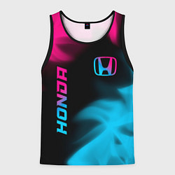 Мужская майка без рукавов Honda - neon gradient: надпись, символ