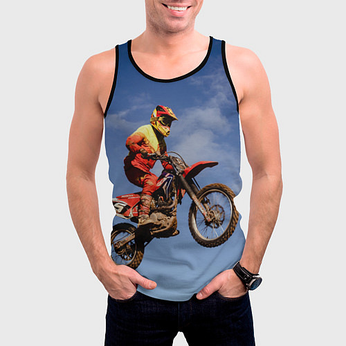 Мужская майка без рукавов Мотофристайл / 3D-Черный – фото 3