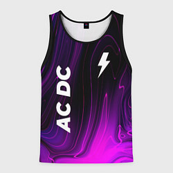 Майка-безрукавка мужская AC DC violet plasma, цвет: 3D-черный