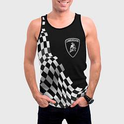 Майка-безрукавка мужская Lamborghini racing flag, цвет: 3D-черный — фото 2