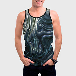 Майка-безрукавка мужская Aesthetic visual art metal slime, цвет: 3D-черный — фото 2