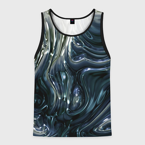 Мужская майка без рукавов Aesthetic visual art metal slime / 3D-Черный – фото 1