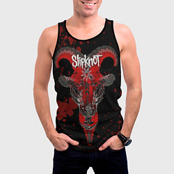 Майка-безрукавка мужская Slipknot - красный козел, цвет: 3D-черный — фото 2