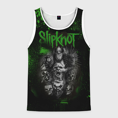 Мужская майка без рукавов Slipknot green / 3D-Белый – фото 1