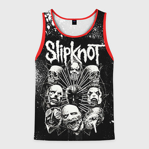 Мужская майка без рукавов Slipknot Black / 3D-Красный – фото 1